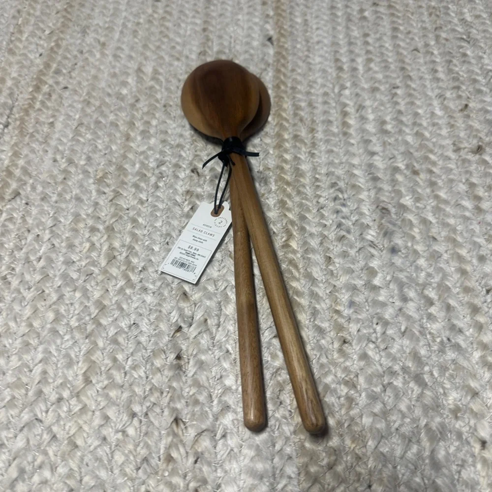 NEW Hearth & Hand Acacia Wood Salad Claws